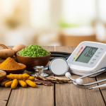 Ayurvedic herbs and modern medical instruments representing integrative medicine