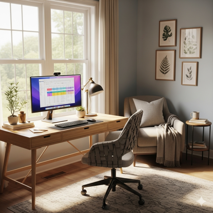 Comfortable and Productive Office Space for Work from Home