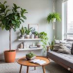 Indoor plants in flats