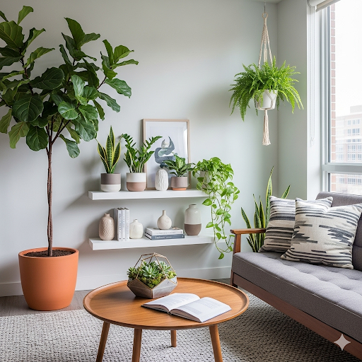 Indoor plants in flats