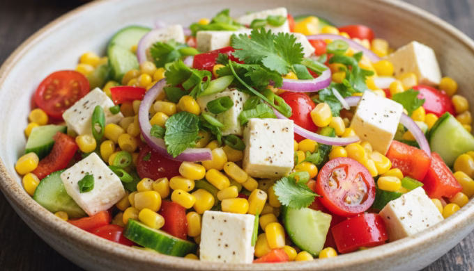 Sweet Corn Paneer Cafe Salad