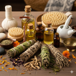 Ayurvedic detox ingredients and tools for natural body cleansing