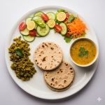 colorful plate with diabetes-friendly Indian food
