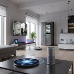 Visual of smart home ecosystem featuring IoT devices