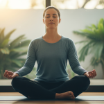 person practicing yoga and meditation for better mental health