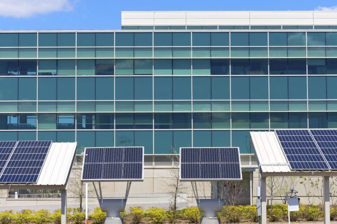 Solar-powered sustainable office building