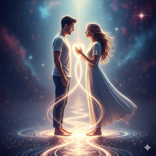 spiritual connection between twin flames or soulmates