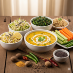 Traditional Indian weight loss superfoods including lentils, vegetables and spices
