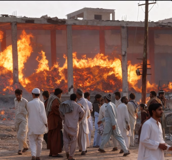 Abbottabad fire incident, shop blaze Pakistan, massive fire in Abbottabad market