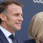 French President Emmanuel Macron and wife Brigitte Macron