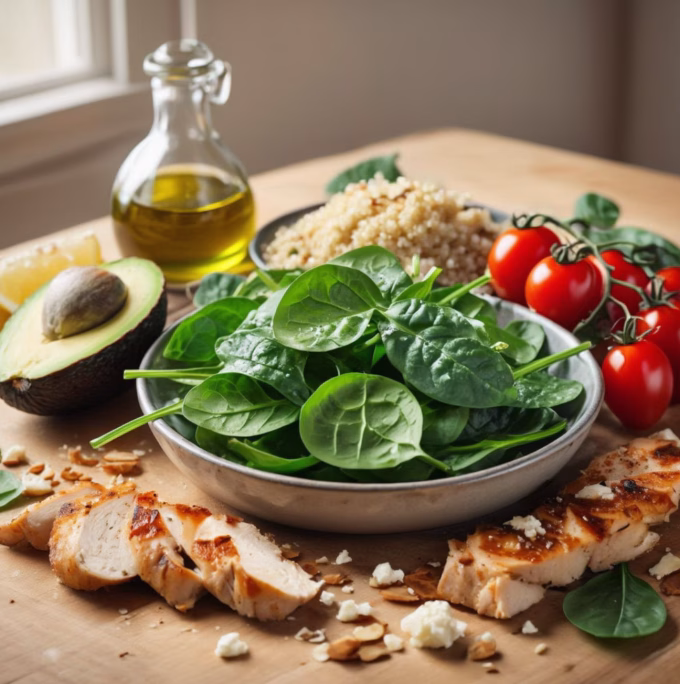 Fresh spinach leaves