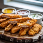 Golden brown air-fried chicken tenders