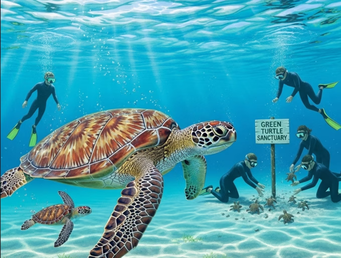 Green turtle conservation success story