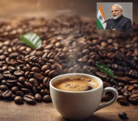 Indian coffee with coffee beans