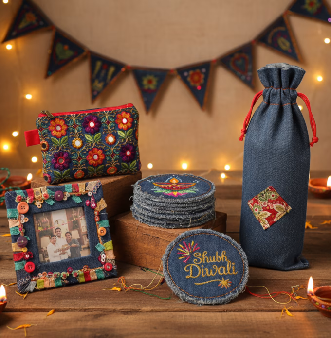 Repurpose Old Jeans for Festive Gifts