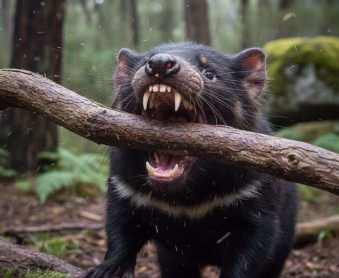 Tasmanian Devil powerful bite