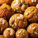Traditional Indian sweets like laddoos made with jaggery and dry fruits