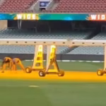 UV lights used to prepare Adelaide cricket pitch for ODI