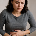 Woman holding her stomach