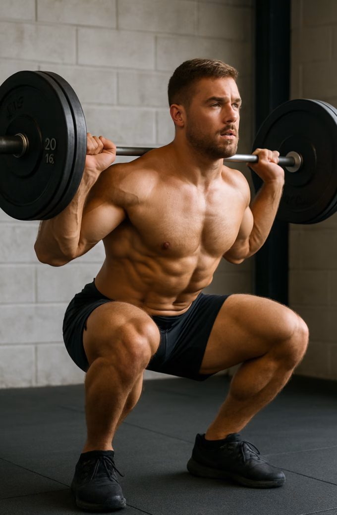 athletic build and muscle