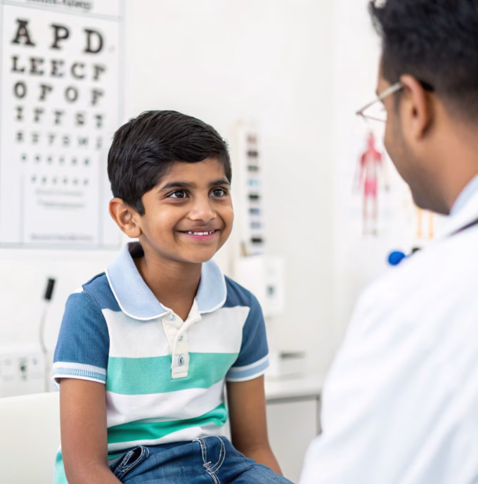 confident-Indian-child-at-a-pediatric-eye-checkup