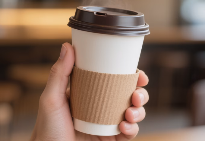 disposable paper coffee cup