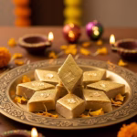 gold-plated Indian barfi sweet for Diwali