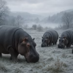 hippos in a cold European