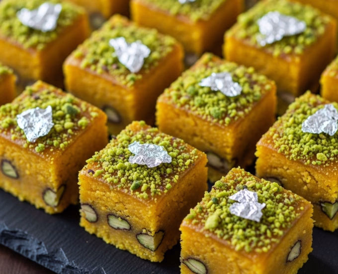 mango cardamom pistachio barfi