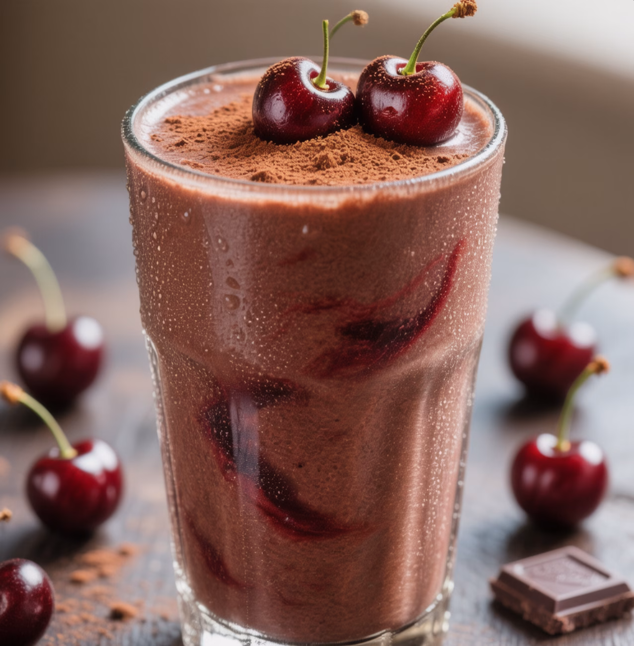 rich chocolate cherry smoothie