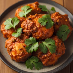 spiced masala chicken garnished with coriander