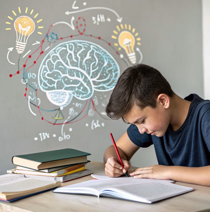 student-sitting-with-a-brain-illustration