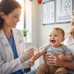 vaccinating a happy baby