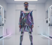 AI-Inspired futuristic fashion outfit