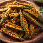 Baked kurkuri bhindi crispy okra recipe