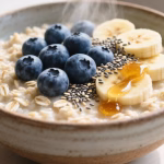 Bowl of oats with toppings healthy breakfast
