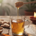 Drinking warm water with honey in Ayurveda