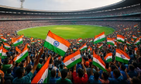 Eden Gardens stadium with cricket fans