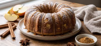 Eggless apple bundt cake with garam masala