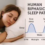 Human biphasic sleep pattern