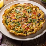 Indian Masala Omelette Frittata served hot