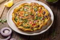 Indian Masala Omelette Frittata served hot