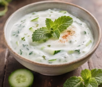 Indian cucumber mint raita