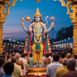 Lord Vishnu blessing devotees on Utpanna Ekadashi