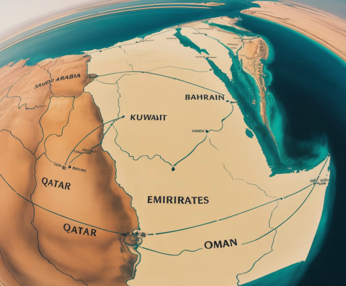 Map showing GCC countries