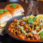 Mixed sprouts curry with misal pav