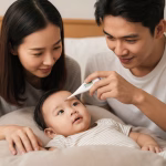 Parents monitoring child's health