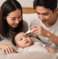 Parents monitoring child's health