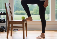 Person performing ankle raising exercise