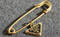 Prada safety pin brooch